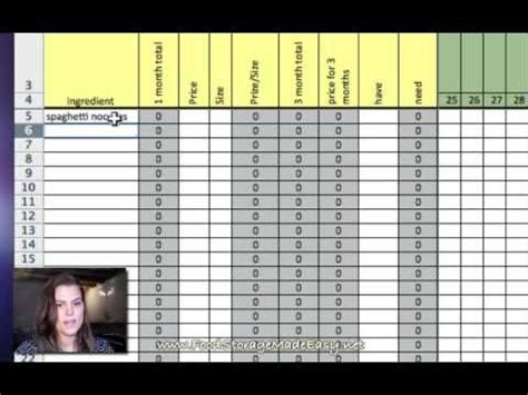 How to store food for a long time? 3 Month Food Supply Excel NEW AND IMPROVED | Survival food ...