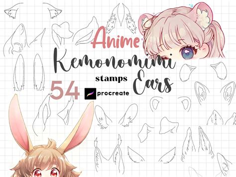 Procreate Anime Animal Ears Stamp Brush Procreate Kemonomimi Etsy