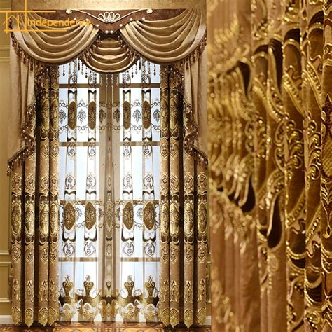 European Style Embroidered Luxury Palace Curtains Luxury Thick Chenille