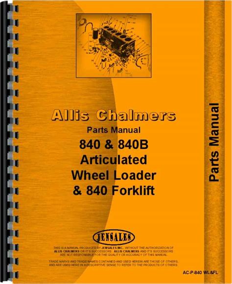 Allis Chalmers 840 Wheel Loader Parts Manual