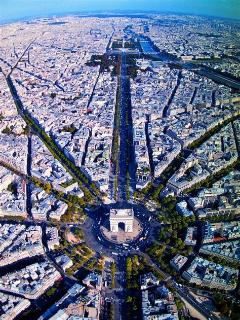 Paris Incredible View Above Champs Elysees Pics