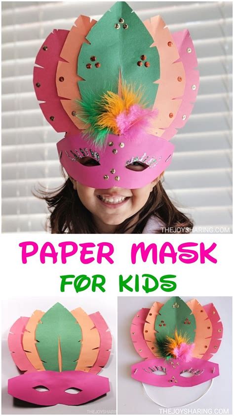 Diy Paper Mask Craft For Kids Winter Crafts For Kids Carnival Crafts