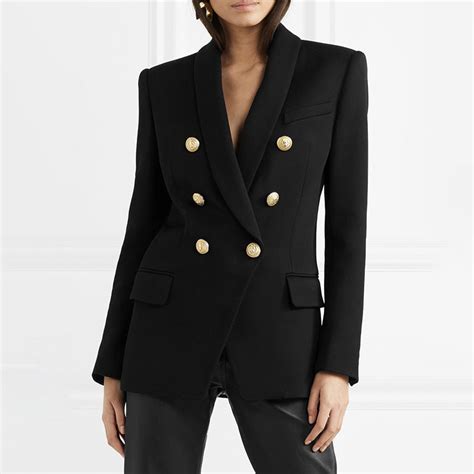 double breasted women s casual black blazer jacket sunifty