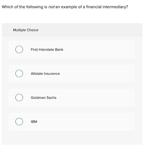 Which Of The Following Is Not An Example Of A Financial Intermediary