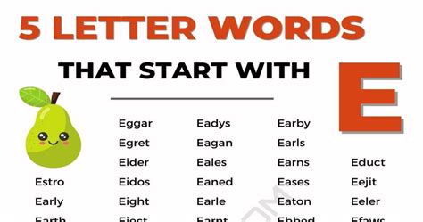 333 Useful 5 Letter Words Starting With E 7esl