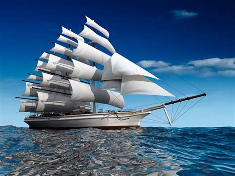 Ships Sailing Sea Miscellaneous 3d Graphics Wallpapers And