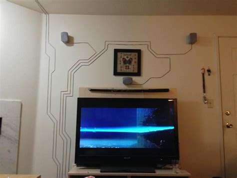 Are our desk cables all tangled up? Transformed my speaker cords into art | Speaker wall ...