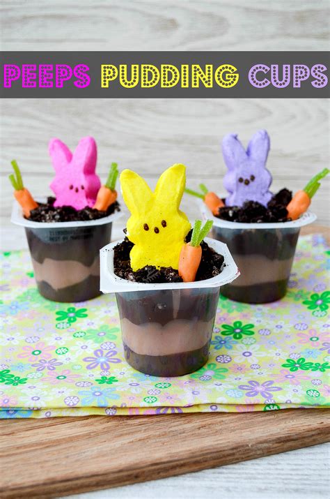 Whoever unwraps each layer has to solve the riddle to win an egg. Peeps Easter Pudding Cups - Baking Beauty
