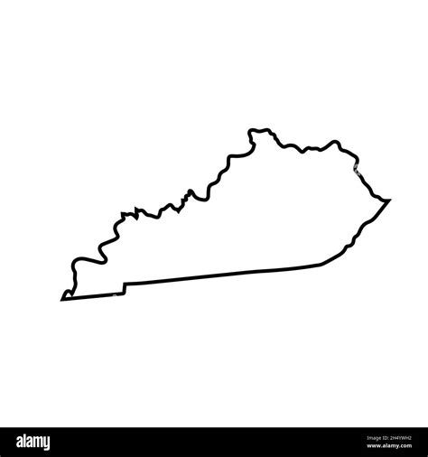 2d State Of Kentucky Outline Map On White Background Stock Photo Alamy