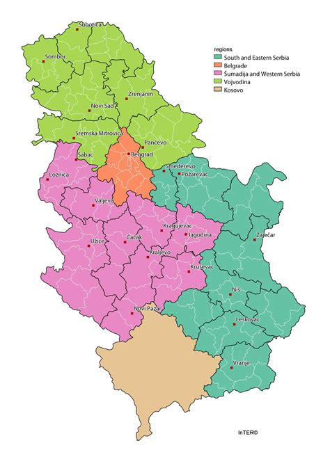 Inter Karta Regiona I Gradova U Srbiji