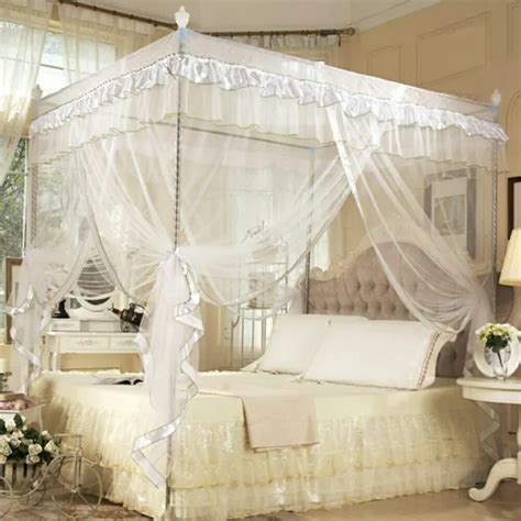 Luxury Princess Corner Post Bed Curtain Canopy Netting Mosquito Net