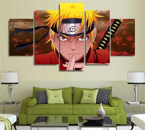Unframed 5 Panels Anime Naruto Uzumaki Ninja Hd Poster 5 Pieces Wall