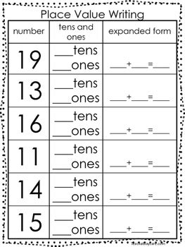 This math activity is common core aligned for 1st grade. 10 Place Value Worksheets. Writing Tens and Ones and ...