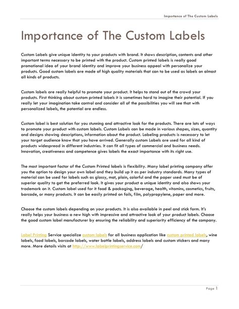 Importance Of The Custom Labels