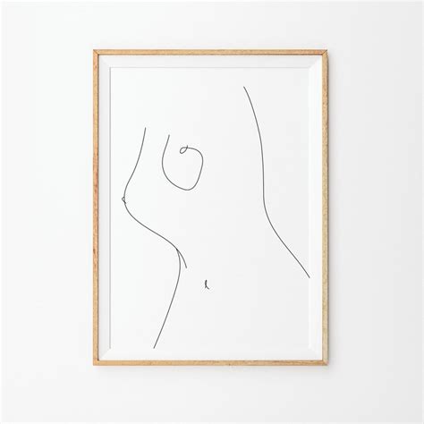 Nude Woman Line Art Female Body Line Drawing Prints Naked Woman Poster Simple Home Wall Decor