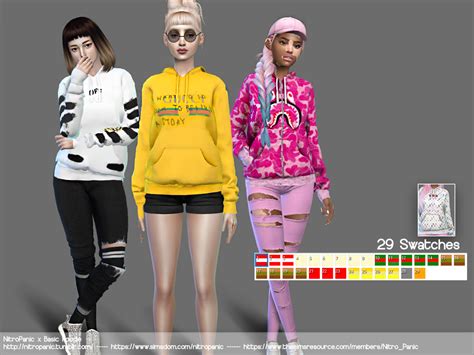 Nitropanic X Basic Hoodie Original Mesh All Lods Nitropanic Sims