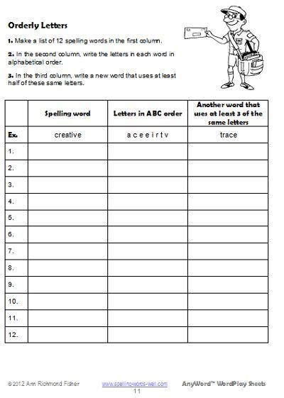 Spelling Worksheets For 5th Graders