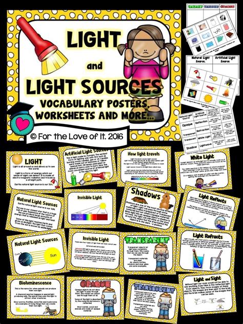 Light And Light Sources Bundle Teaching For The Love Of It