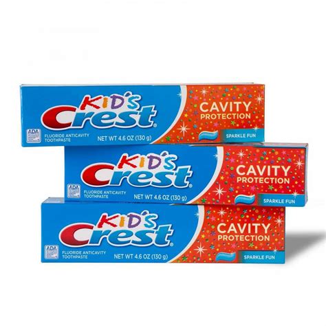 Kids Crest Cavity Protection Fluoride Toothpaste 46 Oz 130 G 3 Pack