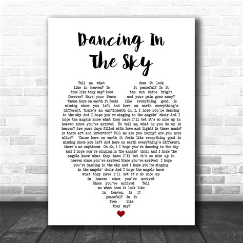 Dani And Lizzy Dancing In The Sky - Dani And Lizzy Dancing In The Sky Heart Song Lyric Music Wall Art Print