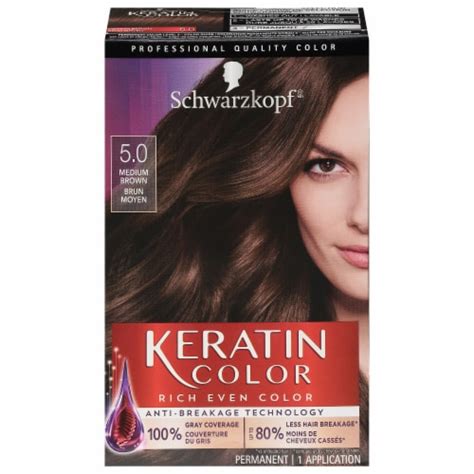 Schwarzkopf® Keratin Color 50 Medium Brown Permanent Hair Color Kit 1