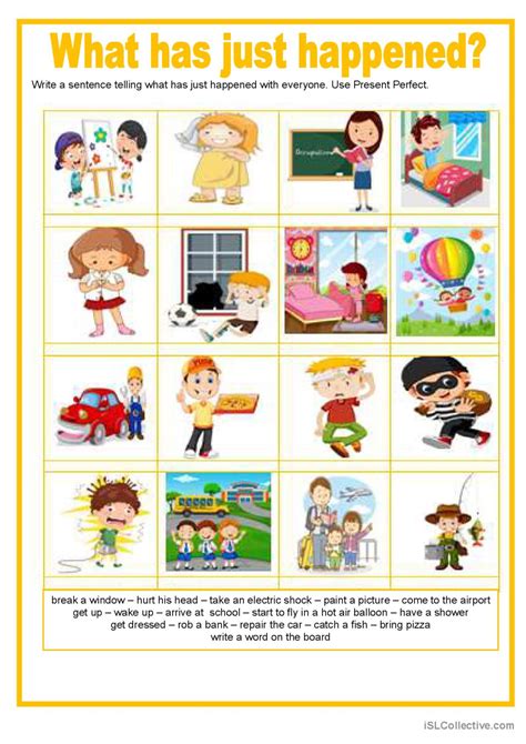 What Has Just Happened Present Per English Esl Worksheets Pdf And Doc