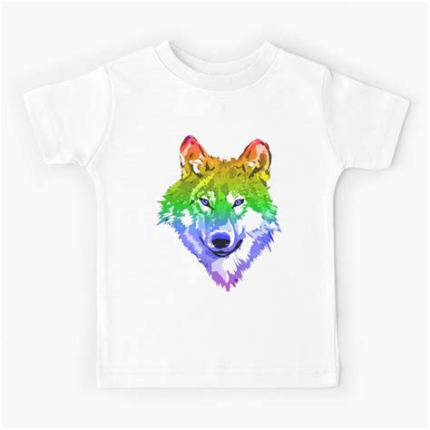 Rainbow Wolf Kids T Shirt For Sale By Mishmashmuddle Redbubble