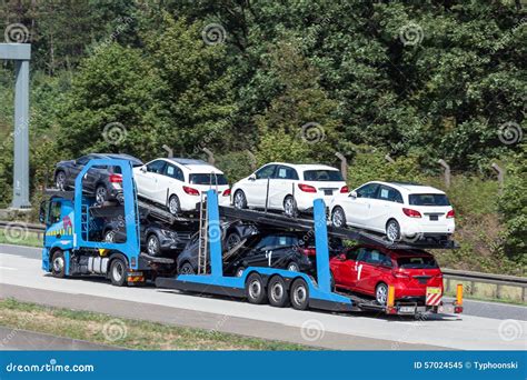 Car Transporter Truck At The Highway In Germany Editorial Image Image