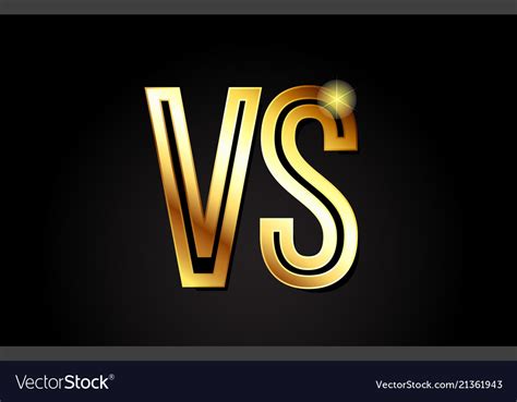 Gold Alphabet Letter Vs V S Logo Combination Icon Vector Image