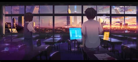 Wallpaper Cityscape Anime Girls Anime Boys Science Fiction