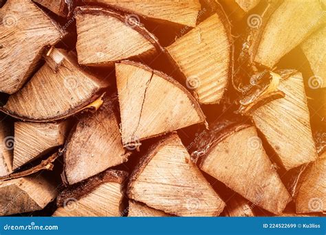 Textured Firewood Background Of Chopped Wood For Kindling And Heating