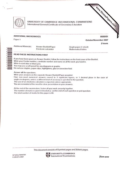 Many times we work with sales teams who really needs to step up to the challenge, sales performance sales coaching. IGCSE Add Maths Working Answer 0606/01 Paper 1 2007 (Oct ...