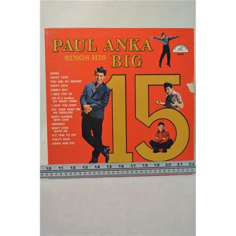 Vintage Paul Anka Lp Sings His Big 15 Hits