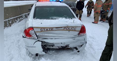 3 Ill State Troopers Struck On Icy Roadways During Storm Officer