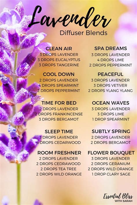 Diffuser Blend Suggestions Using Lavender Essential Oil Essential Oils