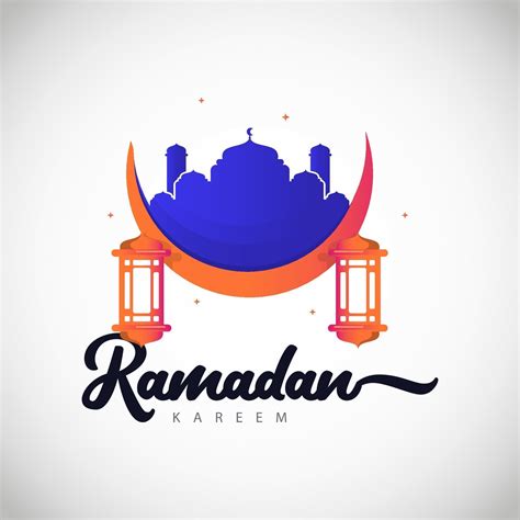 Ramadan Kareem Full Color Logo Vector Template Design Illustration