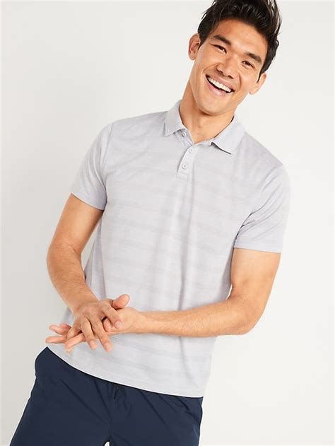 Old Navy Go Dry Cool Odor Control Textured Stripe Core Polo Shirt For Men