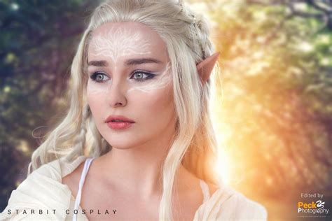 Elf Cosplay Girl Dress Gown Medieval Beautiful Blonde Fantasy