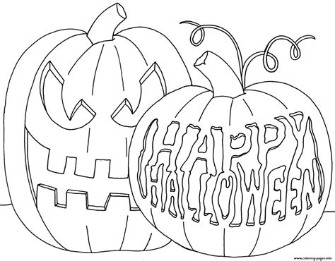 Happy Pumpkin S To Color Halloween Coloring Page Printable
