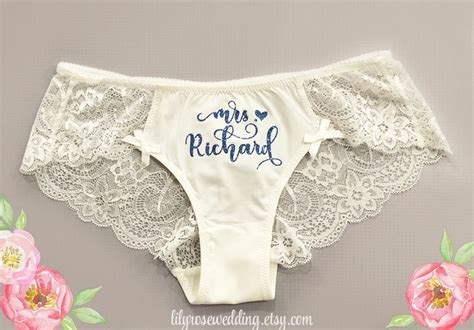 Personalized Lingerie Bride Panties Bridal Shower T Mrs Etsy