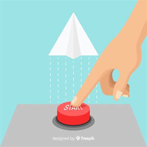Free Vector Finger Pressing Red Start Button