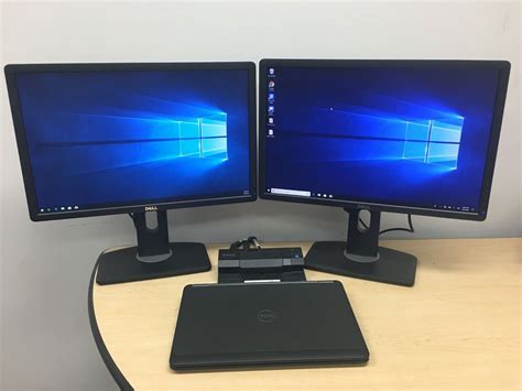 Workstation Set Up Dual Monitor 22 And Dell Docking Station Pr03x 130w
