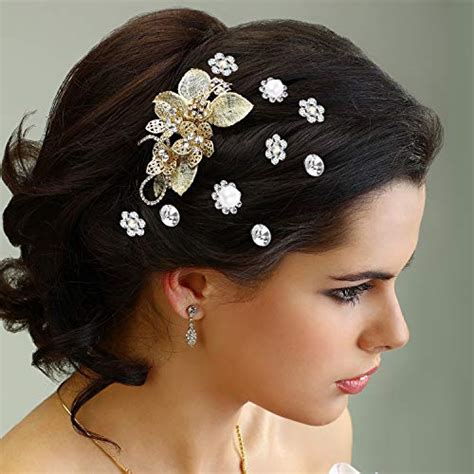 116 Pcs Wedding Bridal Hair Accessories Crystal Pearl Flower Spiral Hair Pins Swirl Hair Twists