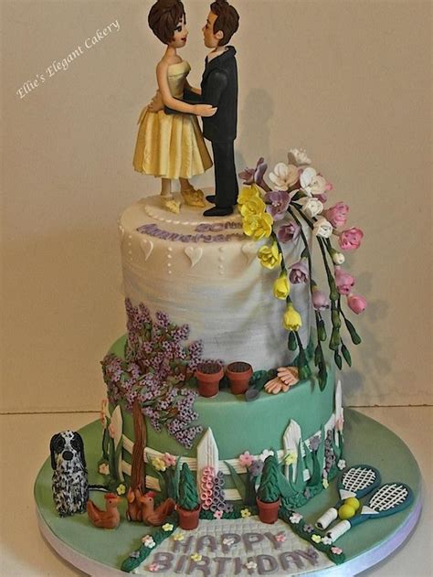 54 fun songs to play while you cut your cake Romantic anniversary :) - cake by Ellie @ Ellie's Elegant ...