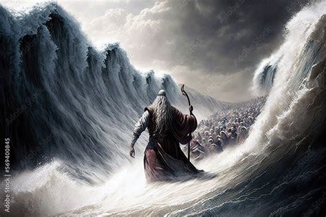 An Epic Depiction Of The Book Of Exodus Showing The Israelites