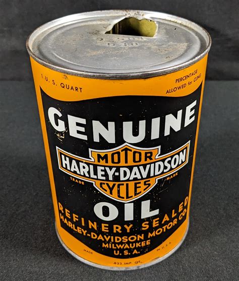 At Auction Quart Oil Can Harley Davidson Motorcycle Oil