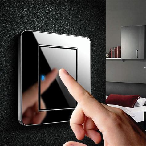 Crystal Mirror Led Wall Light Switch 16a Push Button Panel With Led