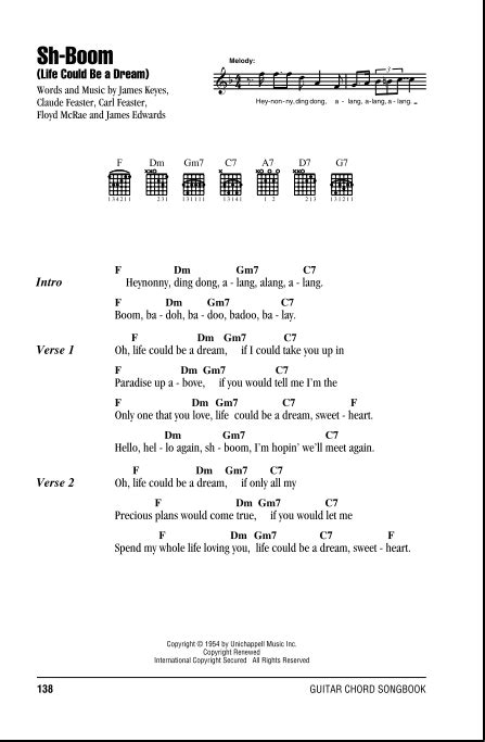 Sh-Boom (Life Could Be A Dream) - Guitar Chords/Lyrics | zZounds
