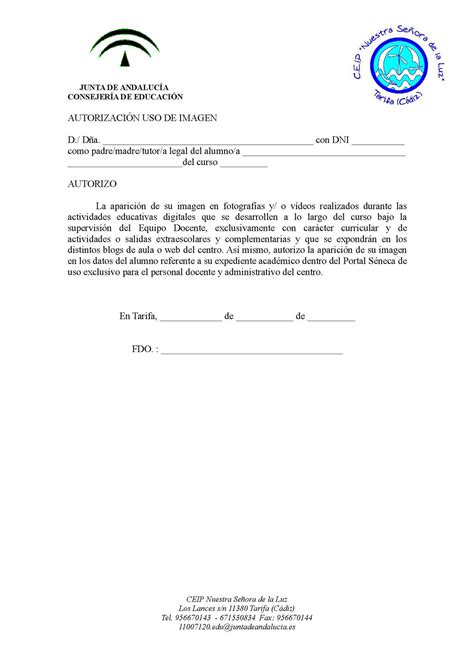 Modelo De Carta De Autorizacion Para Retirar Documentos Del Colegio