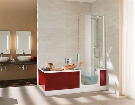 Built In Bathtub Shower Combination Rectangular Acrylic Walk In